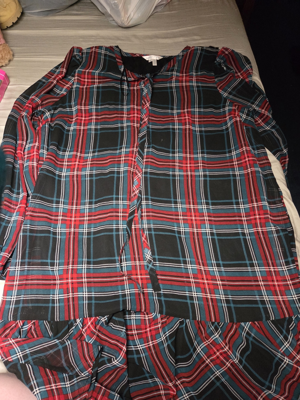 Draper James Plaid Long Sleeve Dress, Size Large